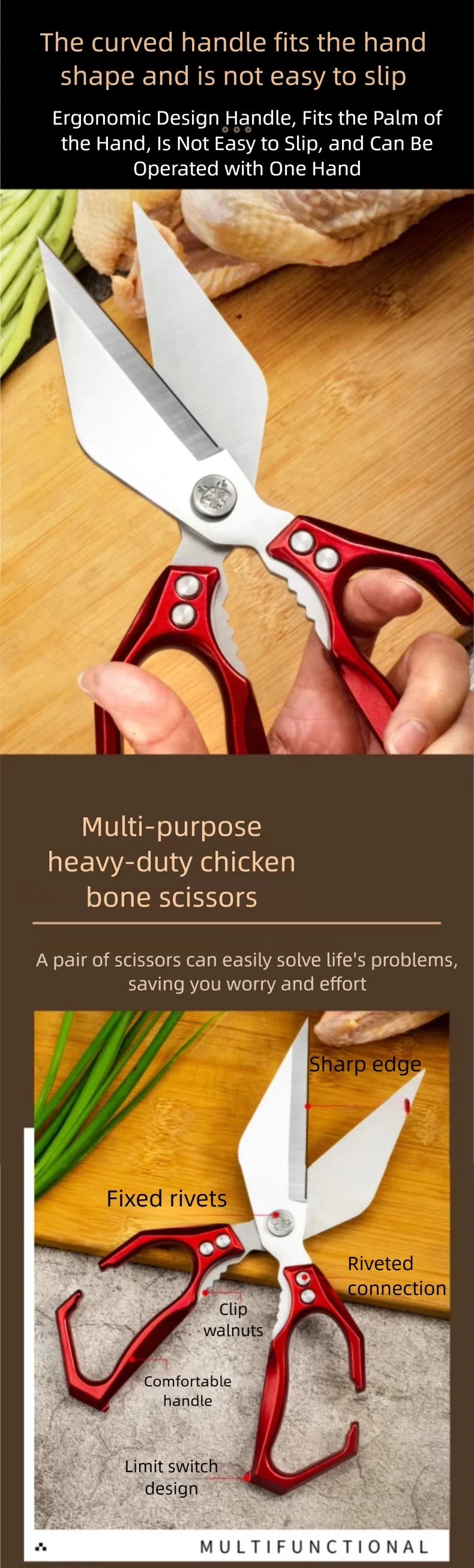 SliceMaster Pro Heavy-duty kitchen scissors multitool