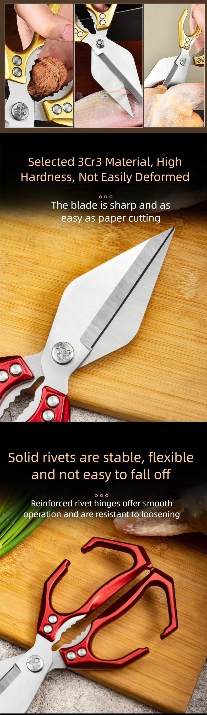 SliceMaster Pro Heavy-duty kitchen scissors multitool